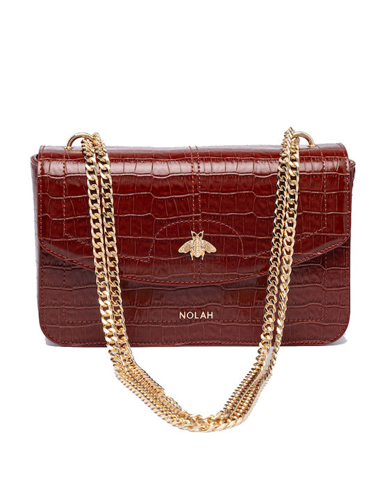 Lyra Women's Shoulder Crossbody Bag Croco Red