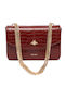 Lyra Women's Shoulder Crossbody Bag Croco Red