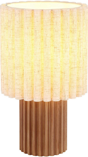 Globo Lighting Wooden Table Lamp with Brown Shade and Base