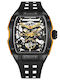 Pagani Design Pd-ys018 Ceas bărbătesc 42mm Automat cu Curea din Cauciuc Black/gold
