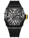 Pagani Design Pd-1738 Ανδρικό Ρολόι 42mm Μπαταρίας με Καουτσούκ Λουράκι Full Black