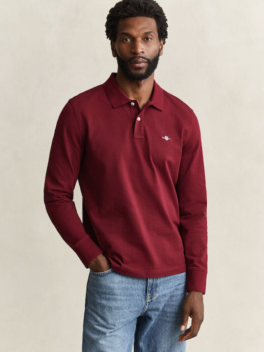 Gant Polo Long Sleeve Burgundy Blouse