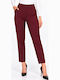 Women's Fabric Trousers in Regular Fit Burgundy WB-41559-27TR-BURG