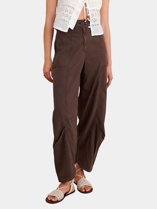 attrattivo Women's Fabric Trousers Chocolate