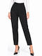 Women's Fabric Trousers in Regular Fit Black WB-41555-27TR-Black