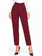 Women's Fabric Trousers in Regular Fit Burgundy WB-41555-27TR-BURG