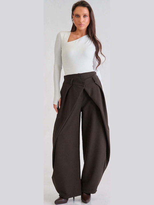 Decoro Women's Fabric Trousers in Balloon Leg S...