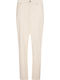 Damen Hochbund Stoff Hose in Mom Passform Creme