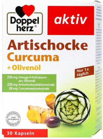 Doppelherz Artichoke 30 Capsules Artichoke + Olive Oil + Turmeric