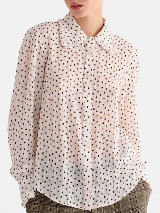 attrattivo Long Sleeve Women's Shirt Ecru Monoc...