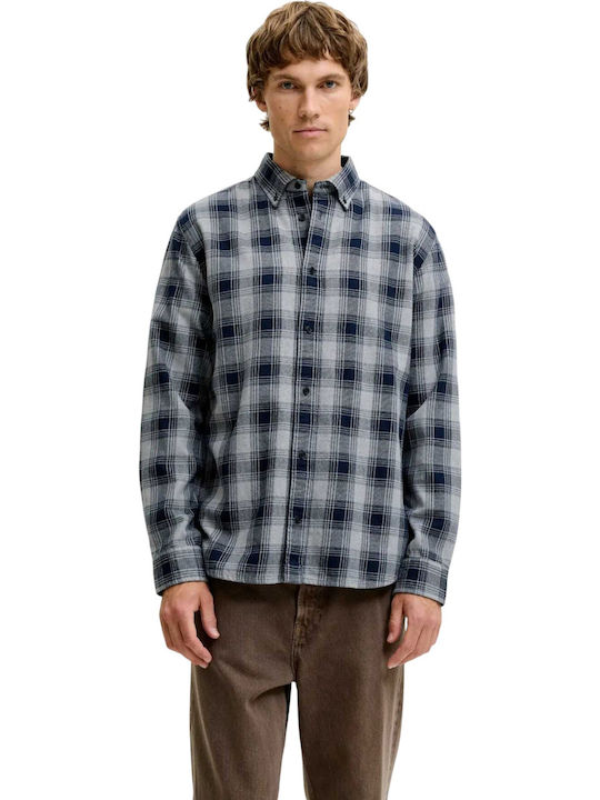 Long Sleeve Checked Dark Navy Multi