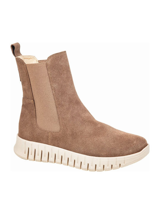 Relaxshoe Leder Damen Stiefeletten Braun