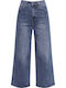 Celestino Damen Denim Wide Leg Baumwoll-Set Loose Fit Blau