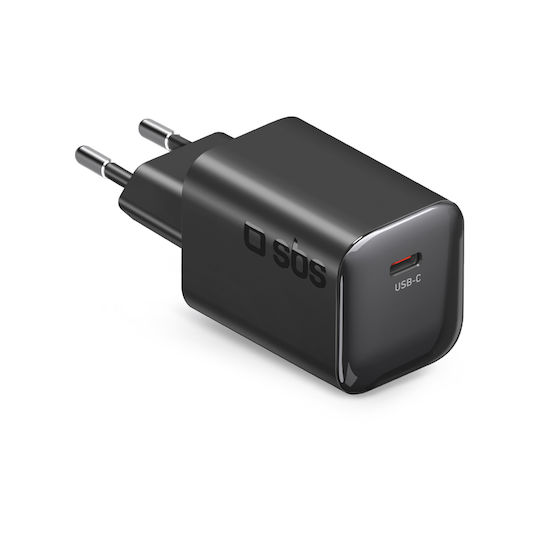 SBS Wireless Charger with USB-C Port 45W Power Delivery Black (TETRGAN1C45WK)