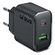 SBS Wireless Charger With USB-A Output Port And USB-C Output Port 65W Power Delivery Black LATR1A1CPD65WK