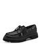 Leder Damen Mokassins in Schwarz Farbe