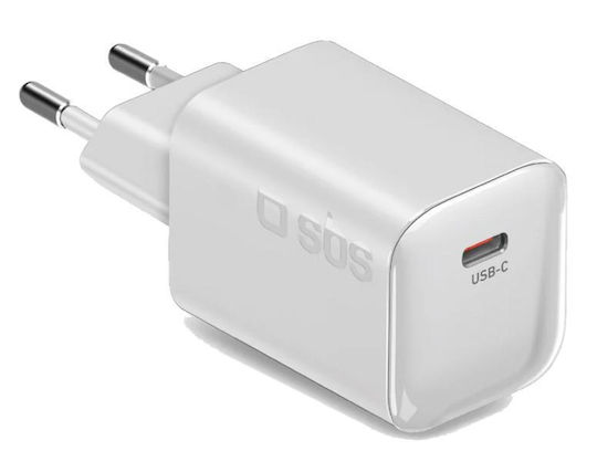 SBS Wireless Charger with USB-C Port 65W Power Delivery White (TETRGAN1C65WW)