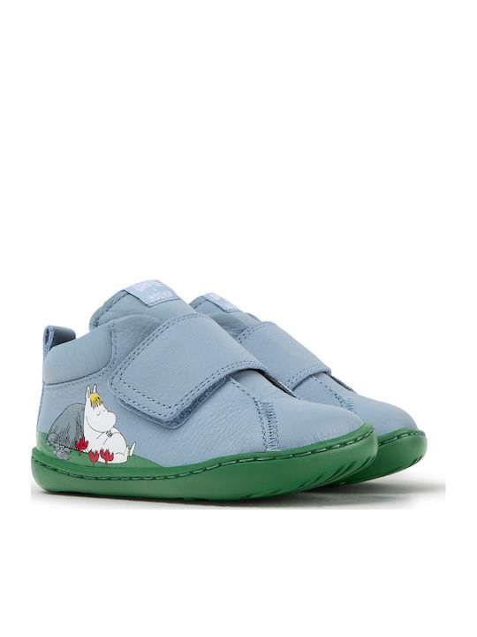 Camper Peu Cami Leather Kids Ankle Boots Blue