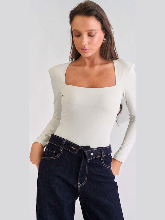 Damen-Bodysuit Mit Quadratischem Halsausschnitt...