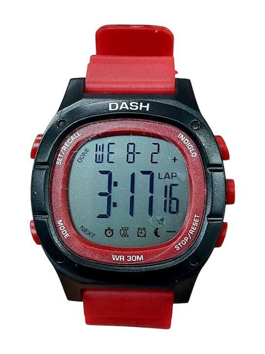 Дигитален Мъжки Часовник 40 mm Хронограф На Батерия с Каучукова Каишка Червена Дигитален Мъжки Часовник 40 mm Хронограф На Батерия с Каучукова Каишка Червена