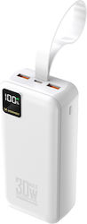 Wozinsky W8-W Baterie Externă 30000mAh 30W cu 2 Porturi USB-A și Port USB-C Alb Wozinsky W8-W Baterie Externă 30000mAh 30W cu 2 Porturi USB-A și Port USB-C Alb