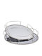 ESTHETI home Dekorative Tabletts Metallischer Rund mit Spiegel 37x26x6cm 2 Stück