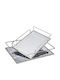 Dekorative Tablett Metallisch Rechteckig mit Spiegel 35x25x6cm 2 Stück