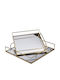 Dekorative Metallische Rechteckige Tablett mit Spiegel 35x35x6cm 2 Stück