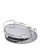ESTHETI Home Dekorative Tabletts Metallisch Rund mit Spiegel 37x26x6cm 2 Stück