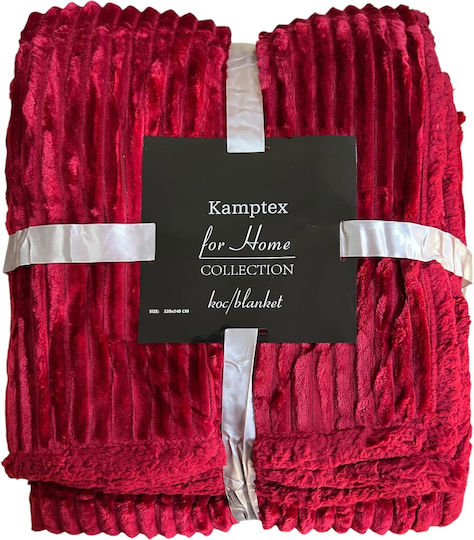 Sherpa Decke Übergröße 220x240cm Burgundisch