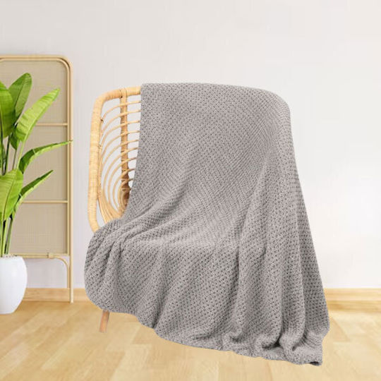 SpitiBazaar Одеяло Полар Двойно 215x230см Тъмно Сиво
