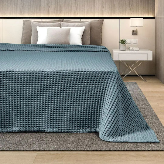 Adam Home Piqué Decke Einzeln 170x240cm Blau