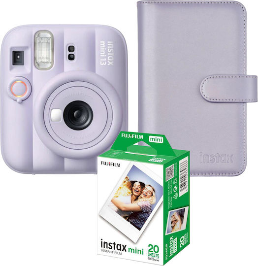 Fujifilm Instax Mini 13 Instant Фотоапарат + Instax mini Албум + Моментален филм (20 експозиции) Бял Dreamy Purple