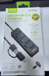 Green Lyca USB-A / USB-C Dockingstation für Laptops mit Grün (GL70327)