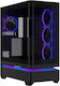 Prime AP304 Gaming Midi Tower Computer Case with Side Window Black