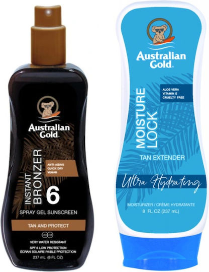 Australian Gold Spray Bronzer Sonnencreme-Set mit Nach Sonne SPF6 2 Stück