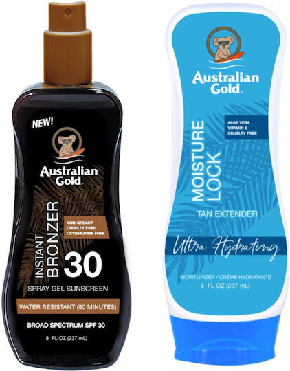 Australian Gold Set Spray Bronzer cu After Sun SPF30 2 Bucăți