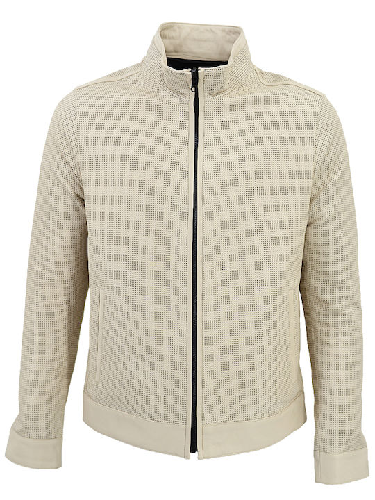 Dermatina 100 Leder Jacke Beidseitig Beige