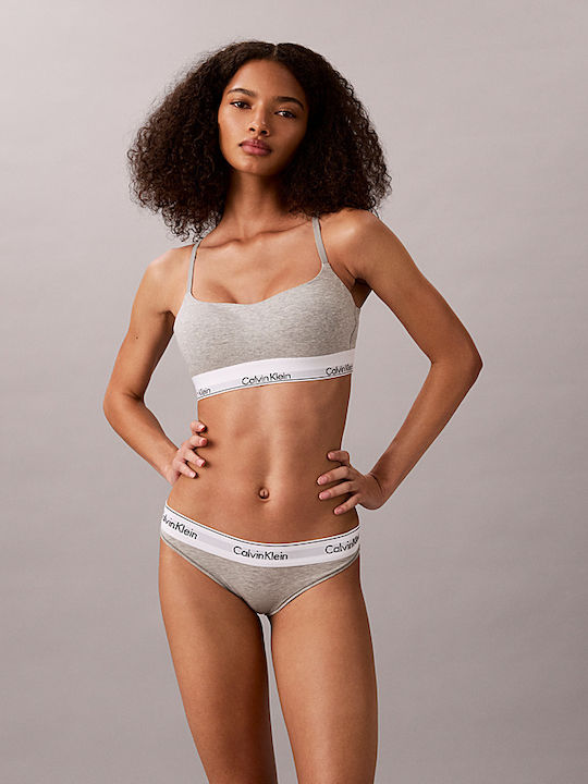 Calvin Klein Дамско Бралети Light Lined Лека Стабилна Подплата Сив Меланж