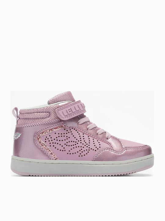 Kids Sneakers with Hoop & Loop Closure Pink