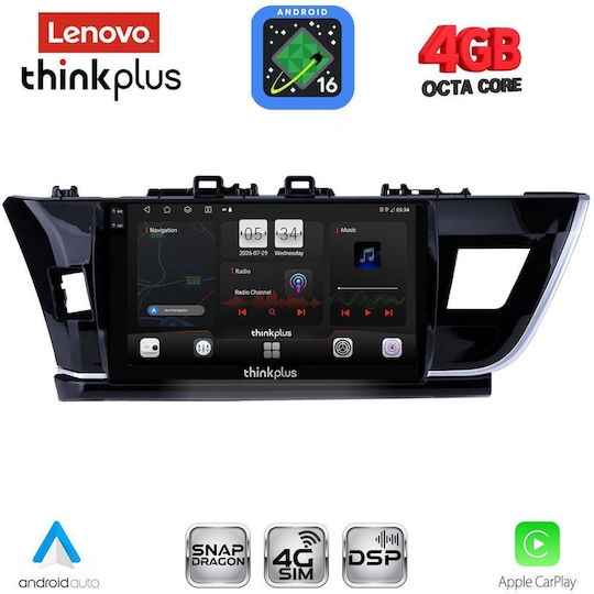 Lenovo Sistem Audio Auto Pentru Toyota Corolla 2013-2016 Bluetooth USB Wi-Fi GPS Apple CarPlay Android Auto Cu Ecran Tactil 10"