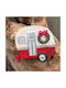 Hanging Ceramic Red Caravan Ornament 9cm