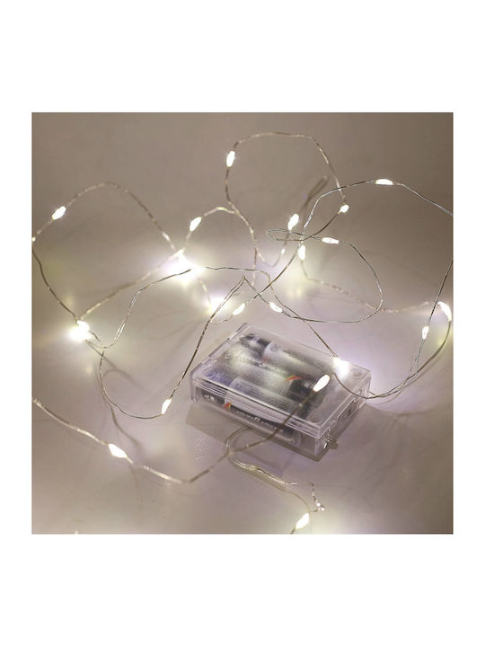 40 LED Weihnachtsbeleuchtung Natürliche Weiße Batteriebetriebene in Reihe