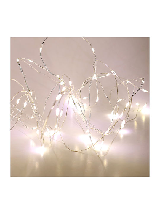 100 LED Weihnachtsbeleuchtung Natürliche Weiße in Reihe