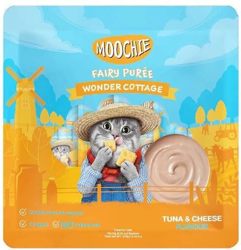 Moochie Moochie Nasses Katzenfutter mit Thunfisch, Käse und Milch 25x15gr