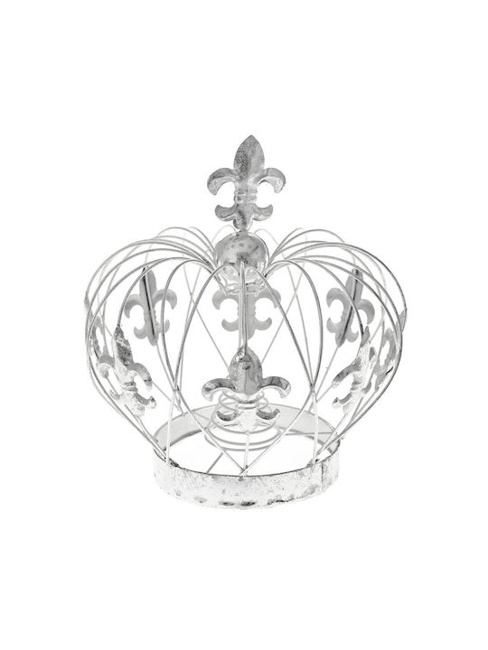 Kopfbedeckung Krone Metallisch Silber 24x24cm