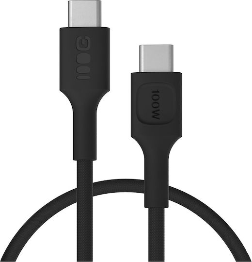 Green Cell Cablu Braided USB-C tată - USB-C 100W PD Negru 0.3m KABGC100PS30PB