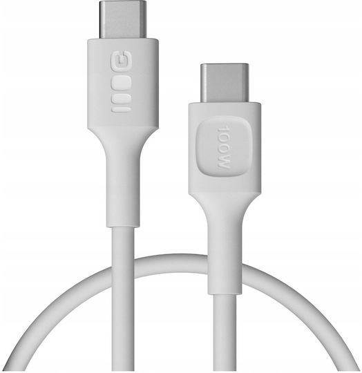 Green Cell USB-C мъжки - USB-C 100W PD Бял 0.3m KABGC100PF30SW