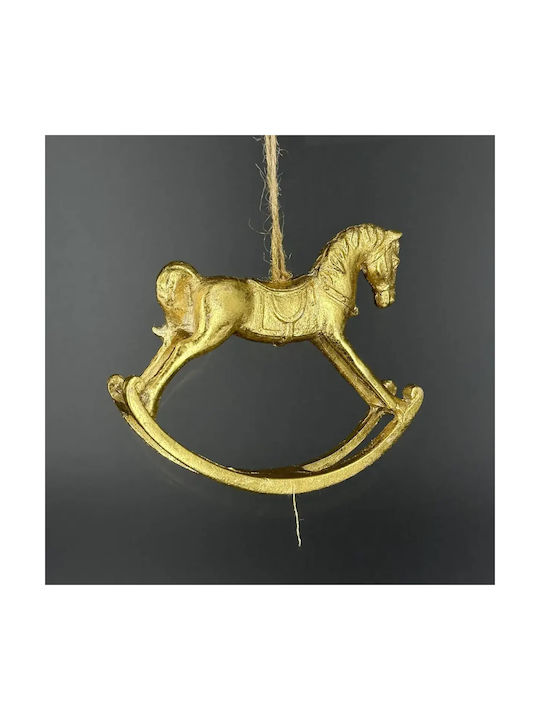 Hängender Weihnachtsbaumschmuck Pony Gold 12cm