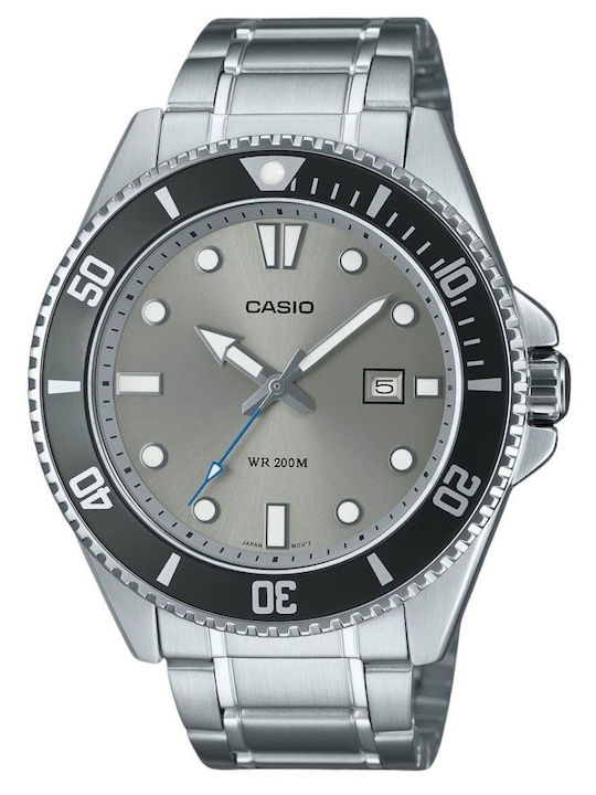 Casio Standard Herrenuhr Batterie mit Silbernem...